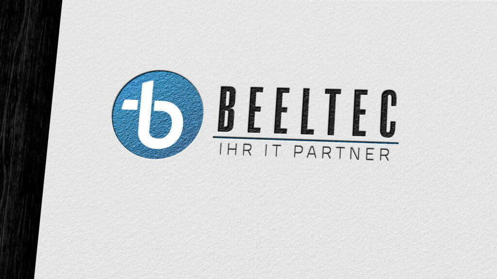 gestanztes Logo der Firma Beeltec auf einem Briefbogen