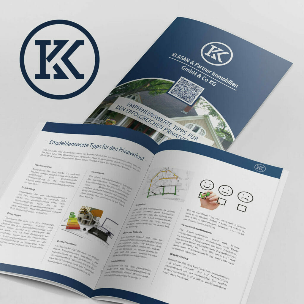 Kundenfolder-Gestaltung Klasan Immobilien
